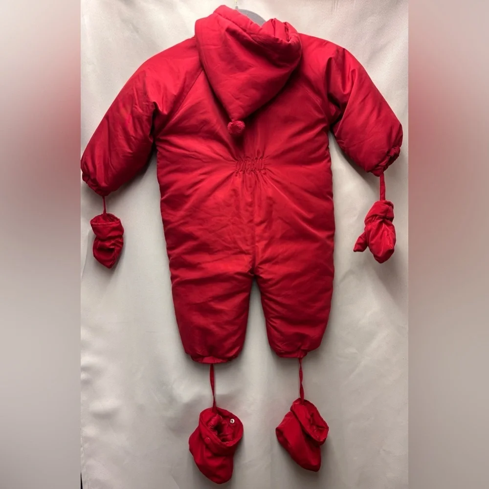 Vintage Disney Winnie the Pooh Hooded Baby Snowsuit Romper Size 24 Months